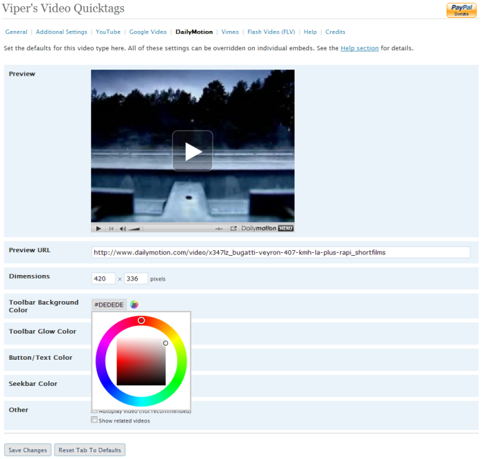 Vipers Video Quicktags WordPress